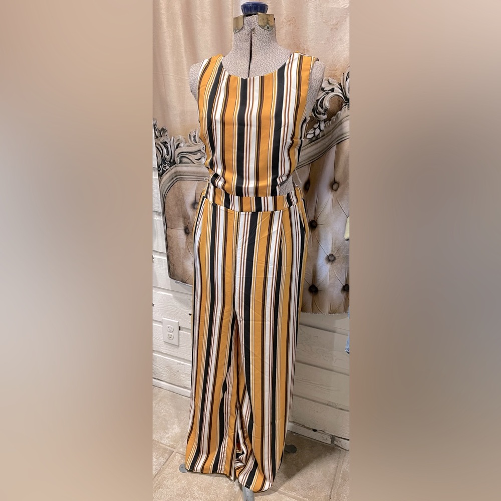 Ladies jumper, fall stripes